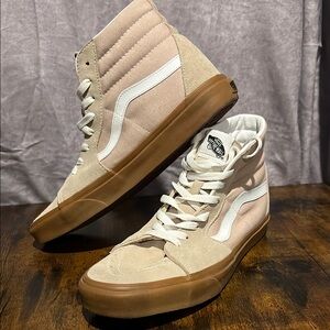 Vans Men's High-Top Sneakers - Tan and White